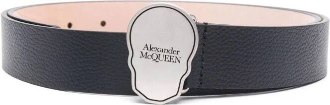 Alexander McQueen Riem met doodskopgesp Zwart