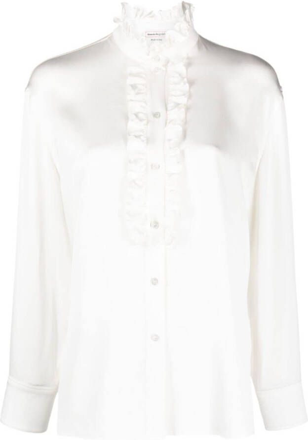 Alexander McQueen Blouse met ruches Wit