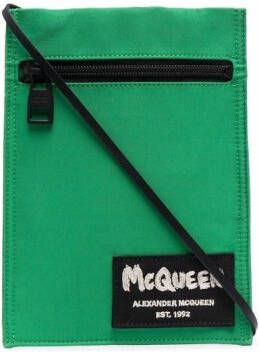 Alexander McQueen Schoudertas met logopatch Groen