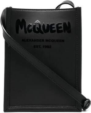 Alexander McQueen Schoudertas met logoprint Zwart