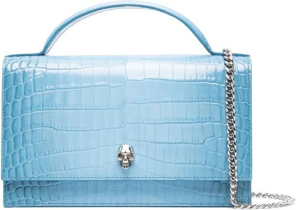 Alexander McQueen Shopper met doodskop Blauw