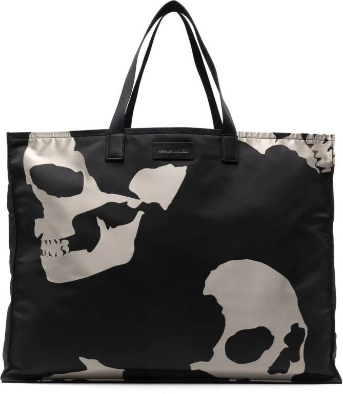 Alexander McQueen Shopper met doodskopprint Zwart