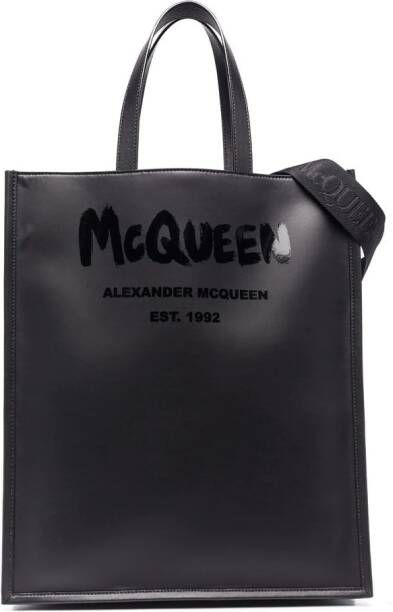 Alexander McQueen Shopper met logoprint Zwart