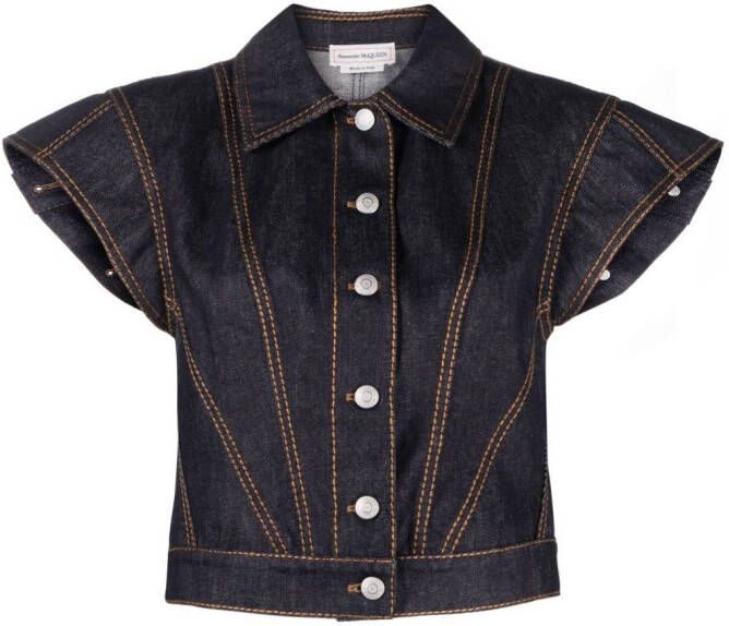 Alexander McQueen Denim jack Blauw