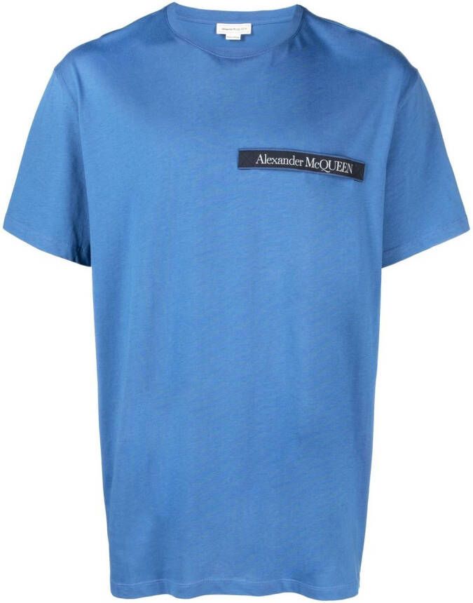 Alexander McQueen T-shirt met logopatch Blauw