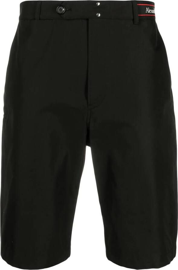Alexander McQueen Shorts met logo tailleband Zwart