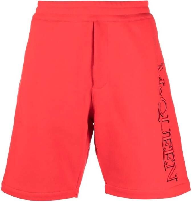 Alexander McQueen Shorts met logoprint Rood