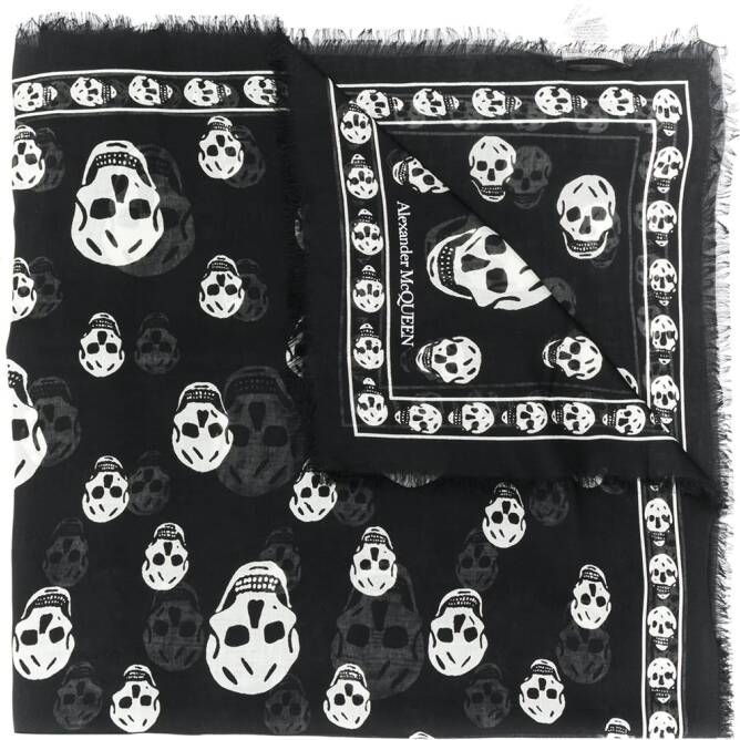 Alexander McQueen Sjaal met doodskop Zwart
