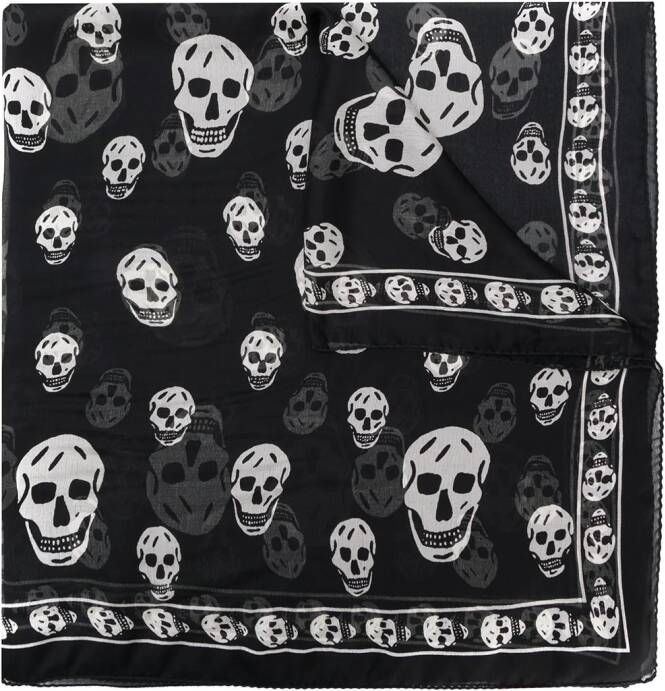 Alexander McQueen Sjaal met doodskop Zwart