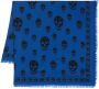 Alexander McQueen Sjaal met doodskopprint Blauw - Thumbnail 1