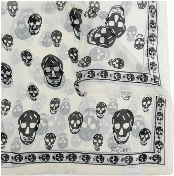 Alexander McQueen Sjaal met doodskopprint Wit