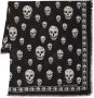 Alexander McQueen Sjaal met doodskopprint Zwart - Thumbnail 1