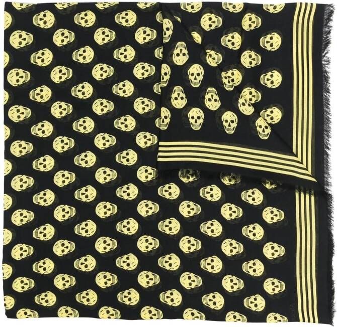 Alexander McQueen Sjaal met geborduurd logo Zwart