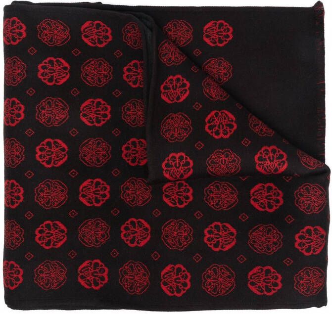 Alexander McQueen Sjaal met geweven jacquard Zwart