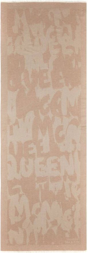 Alexander McQueen Sjaal met jacquard Beige