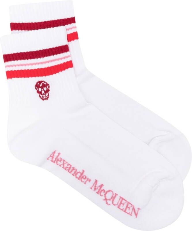 Alexander McQueen Sokken met doodskop motief Wit