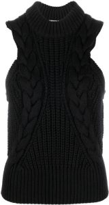 Alexander McQueen sleeveless knitted top Zwart