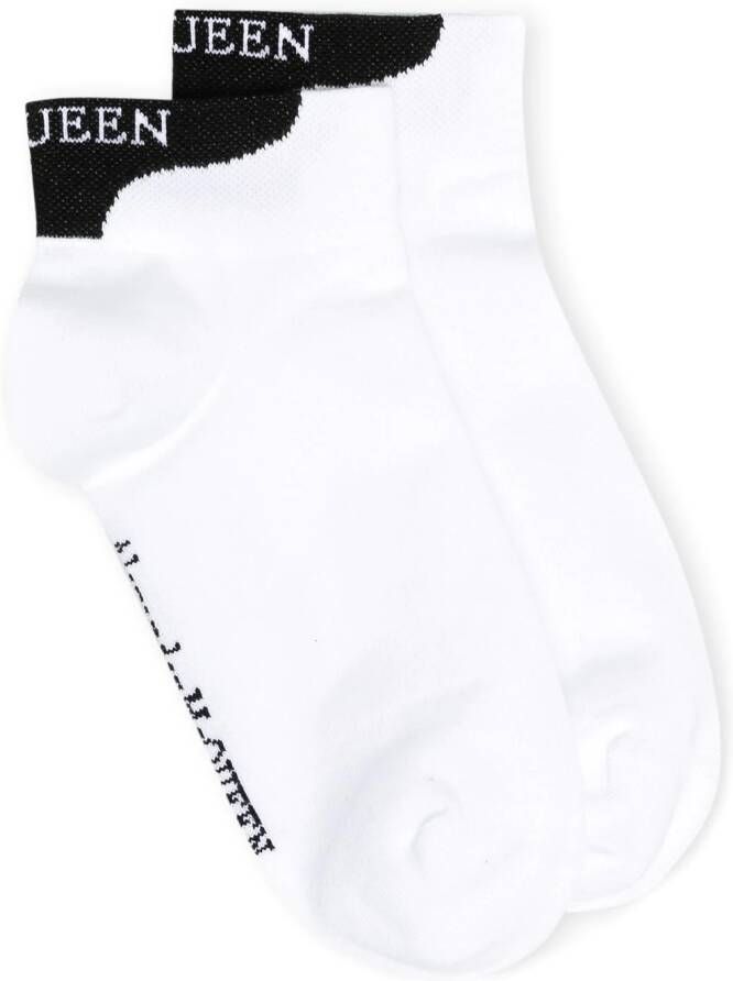 Alexander McQueen Sokken met geborduurd logo Wit