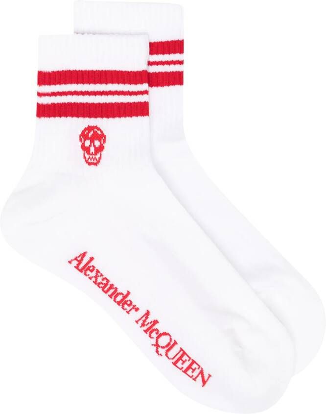 Alexander McQueen Sokken met gestreepte afwerking Wit