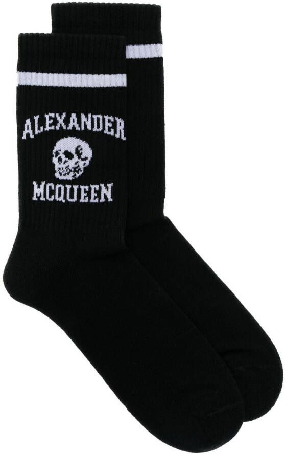 Alexander McQueen Sokken met intarsia logo Zwart
