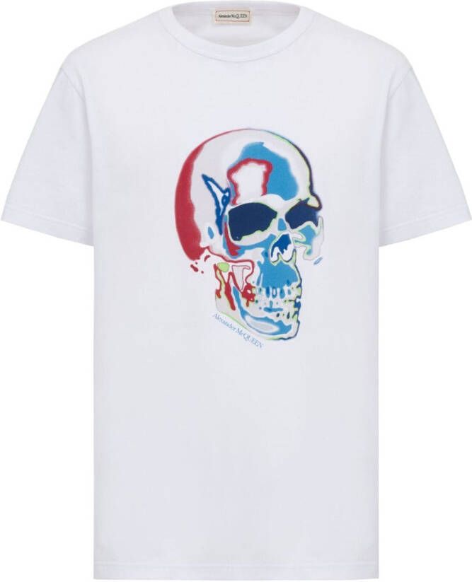 Alexander McQueen T-shirt met doodskopprint Wit