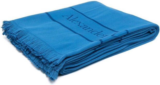 Alexander McQueen Strandlaken met jacquard logo Blauw