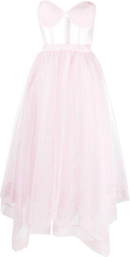 Alexander McQueen Strapless jurk Roze