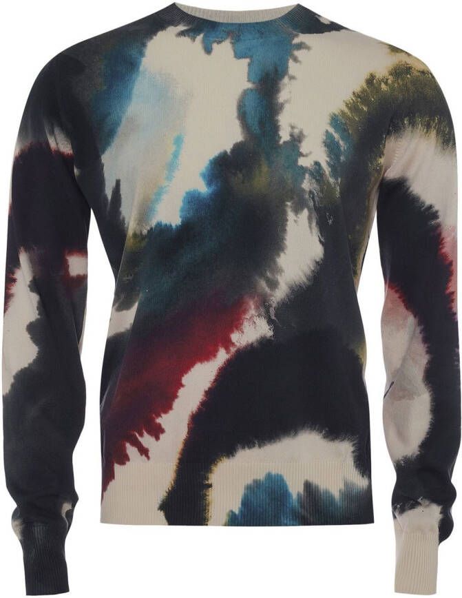 Alexander McQueen Sweater met abstracte print Zwart