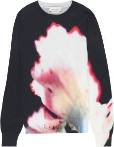 Alexander McQueen Sweater met bloemenprint Zwart