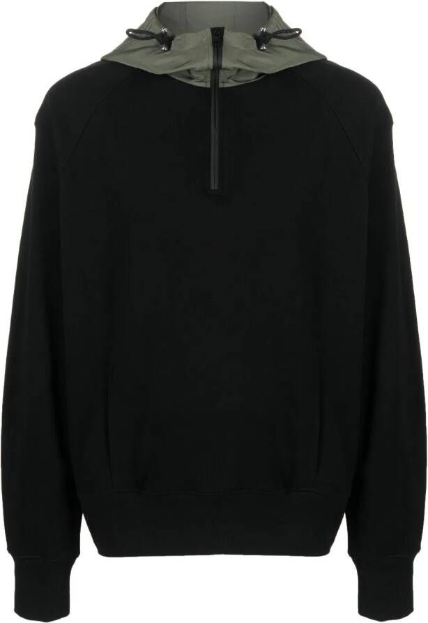 Alexander McQueen Sweater met contrasterende capuchon Zwart
