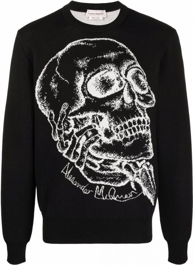 Alexander McQueen Sweater met doodskopprint Zwart