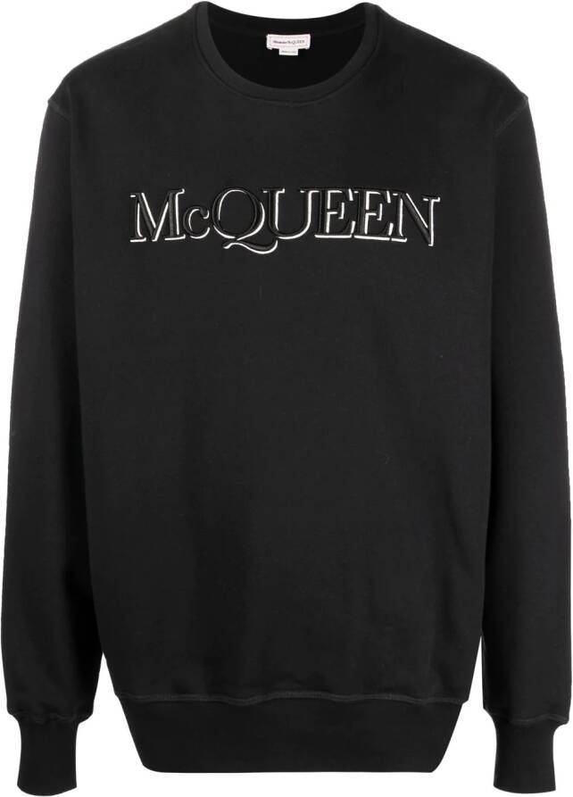 Alexander McQueen Sweater met geborduurd logo Zwart