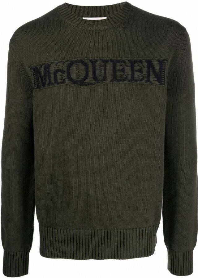 Alexander McQueen Sweater met logo Groen