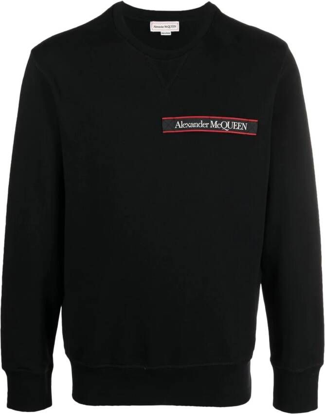 Alexander McQueen Sweater met logoband Zwart