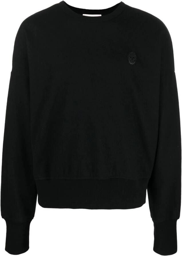 Alexander McQueen Sweater met logopatch Zwart