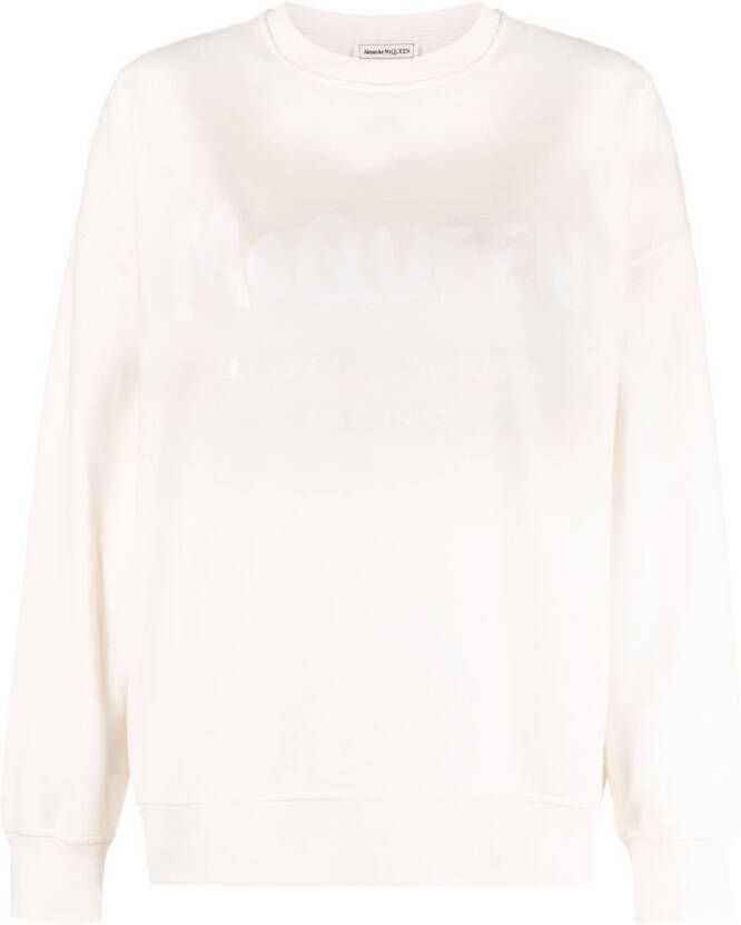 Alexander McQueen Sweater met logoprint Beige
