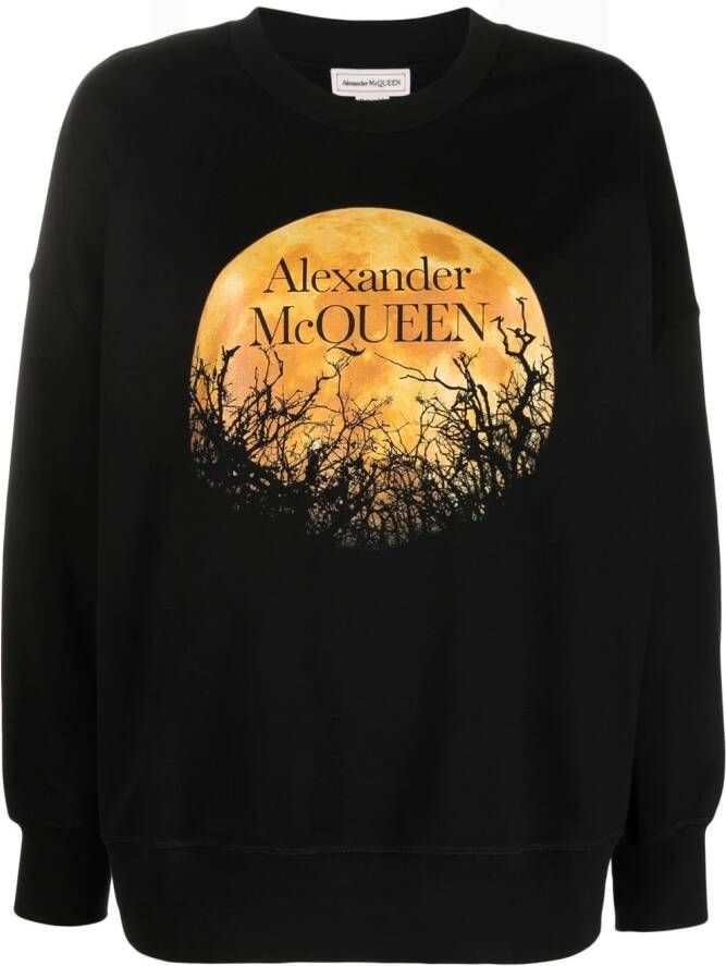 Alexander McQueen Sweater met logoprint Zwart