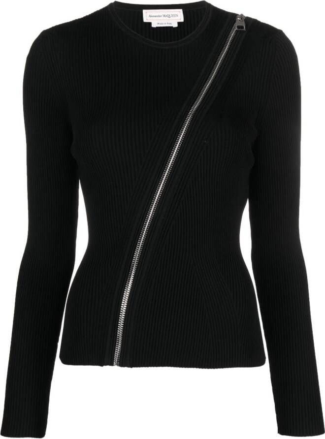 Alexander McQueen Sweater met rits Zwart