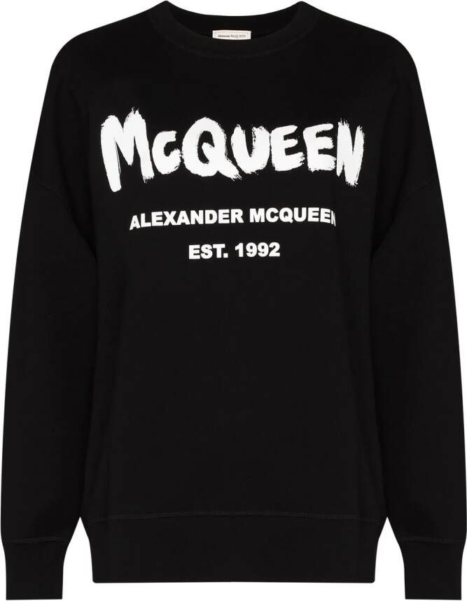Alexander McQueen Sweater met ronde hals Zwart