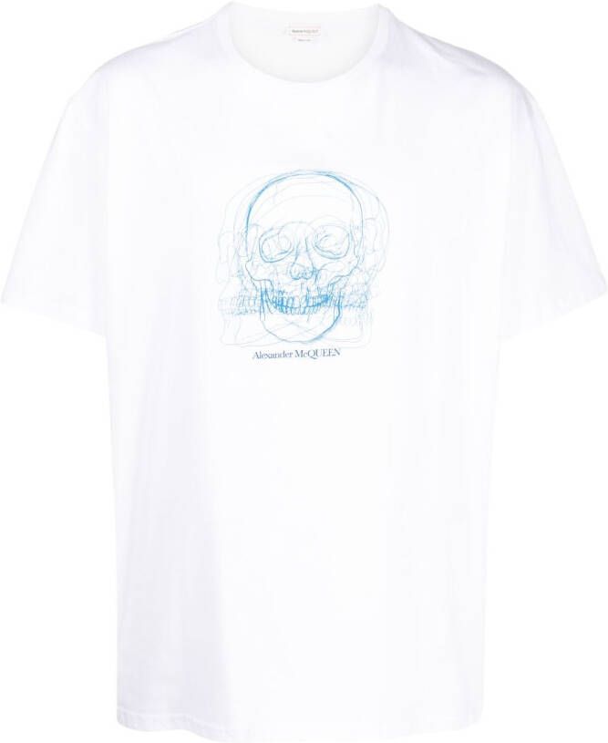 Alexander McQueen T-shirt met doodskopprint Wit