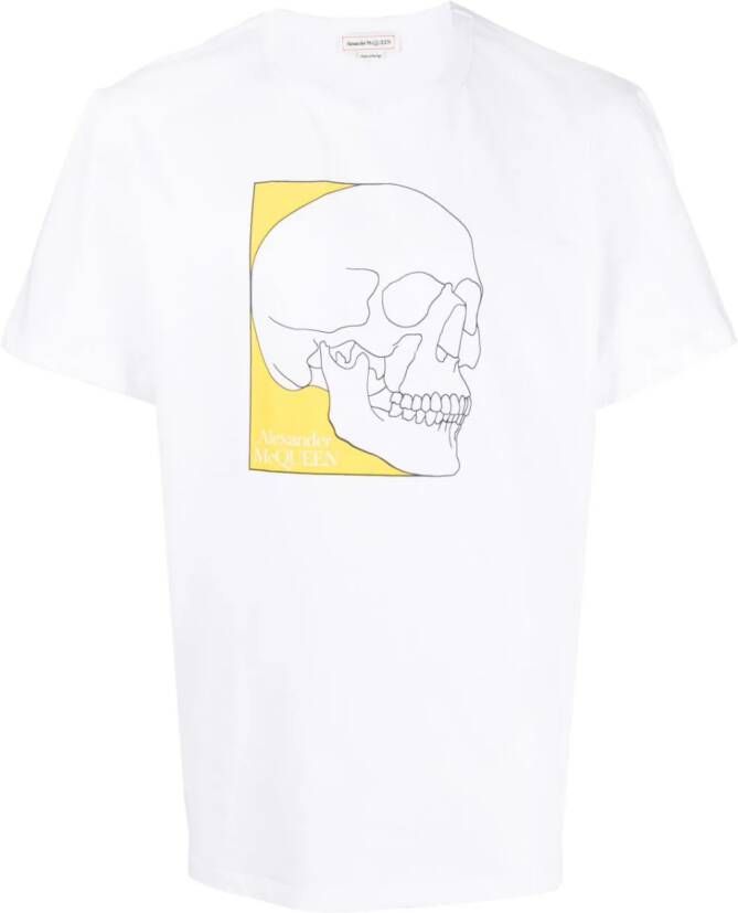 Alexander McQueen T-shirt met doodskopprint Wit
