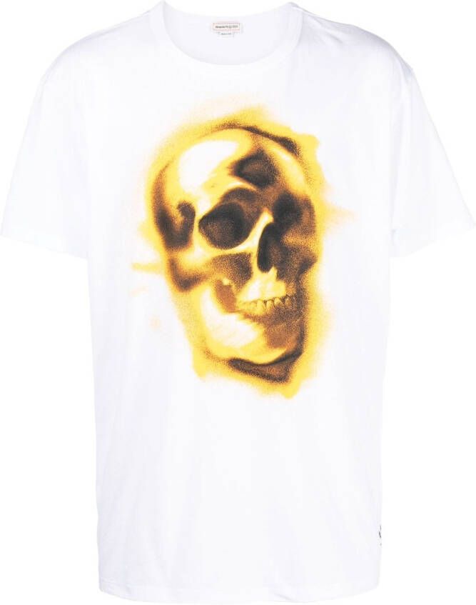 Alexander McQueen T-shirt met doodskopprint Wit