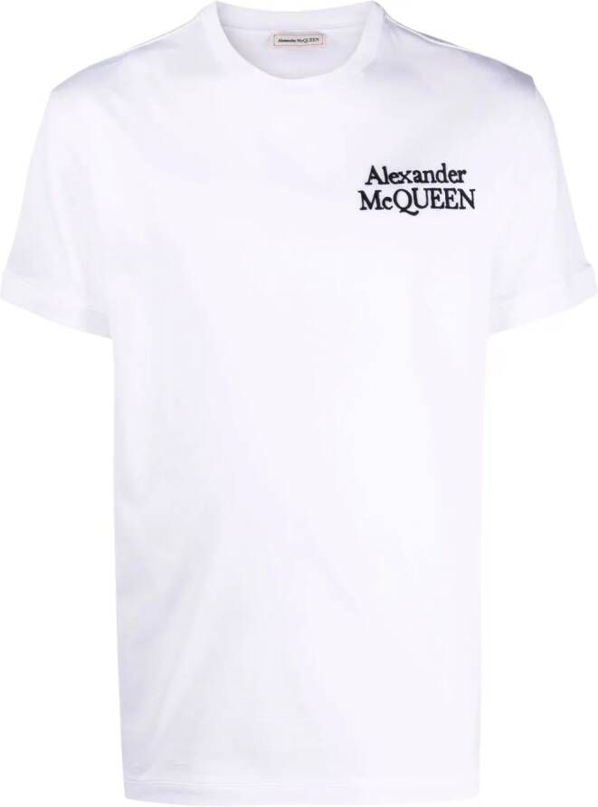 Alexander McQueen T-shirt met geborduurd logo Wit