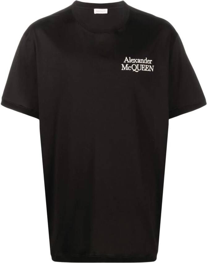 Alexander McQueen T-shirt met geborduurd logo Zwart