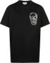 Alexander McQueen T-shirt met geborduurde doodskop Zwart - Thumbnail 1