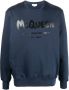 Alexander McQueen T-shirt met graffiti-print Blauw - Thumbnail 1