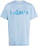 Alexander McQueen T-shirt met logoprint Blauw - Thumbnail 1