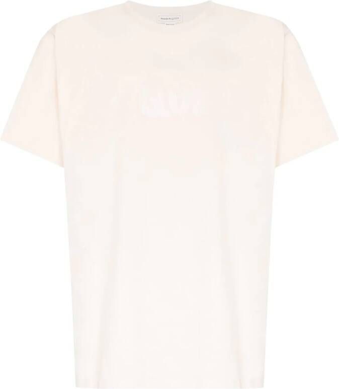 Alexander McQueen T-shirt met logoprint Roze