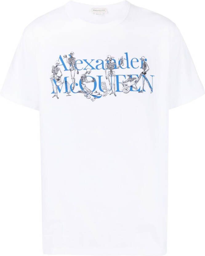 Alexander McQueen T-shirt met logoprint Wit