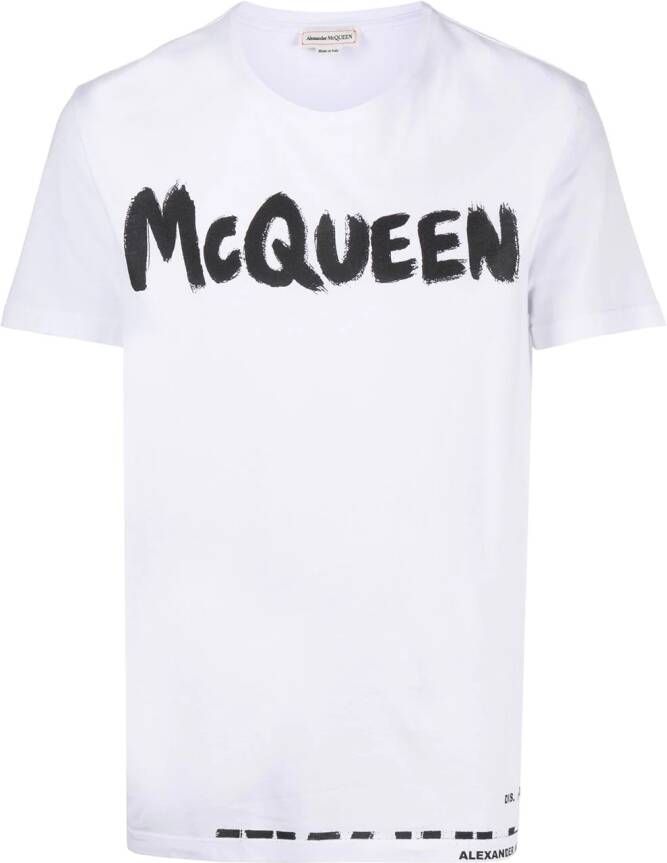 Alexander McQueen T-shirt met logoprint Wit